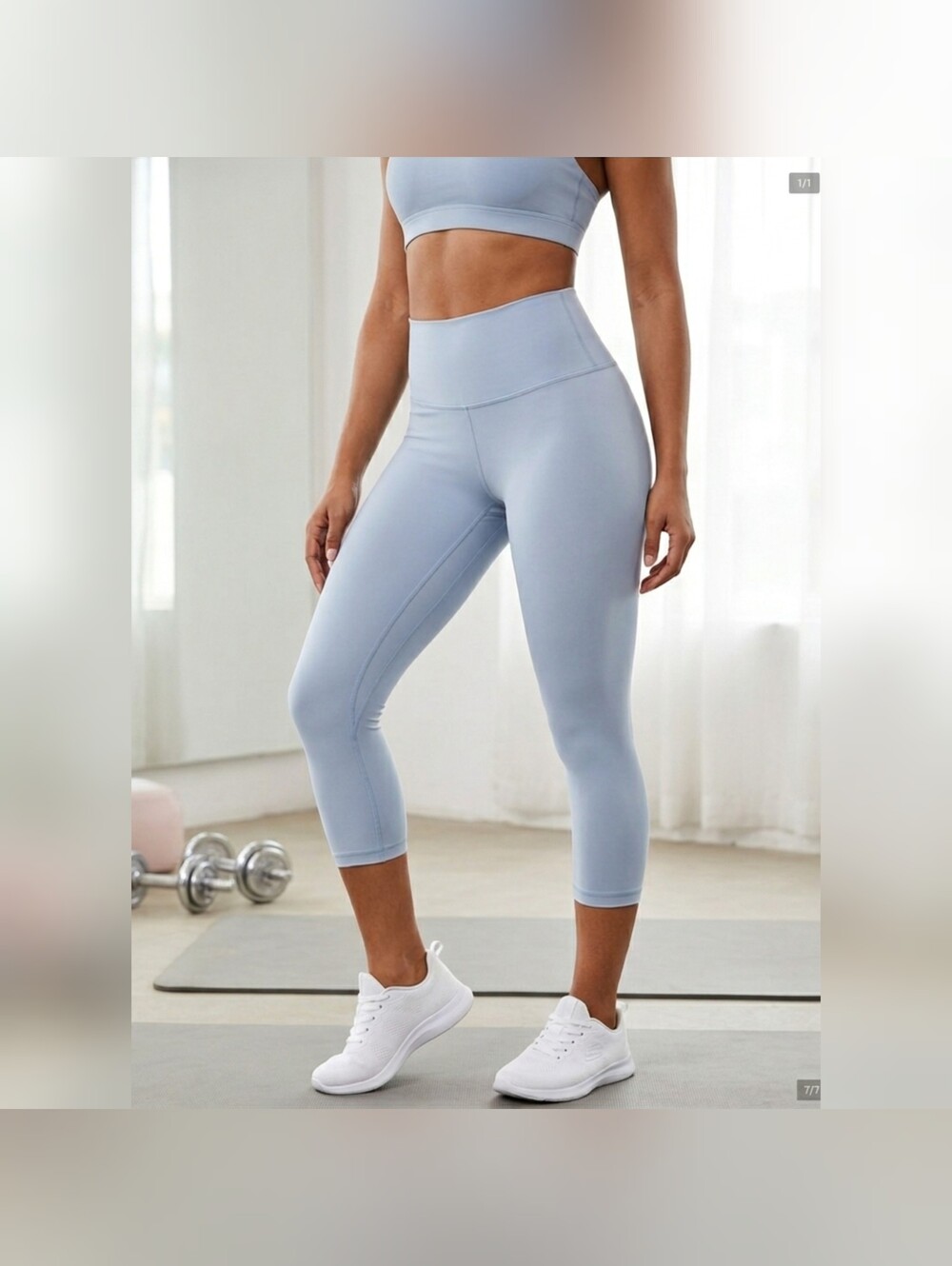 Lululemon Align Crop 21" leggingHigh-Waist Cropped Leggings in  Gra Blue.Size 6